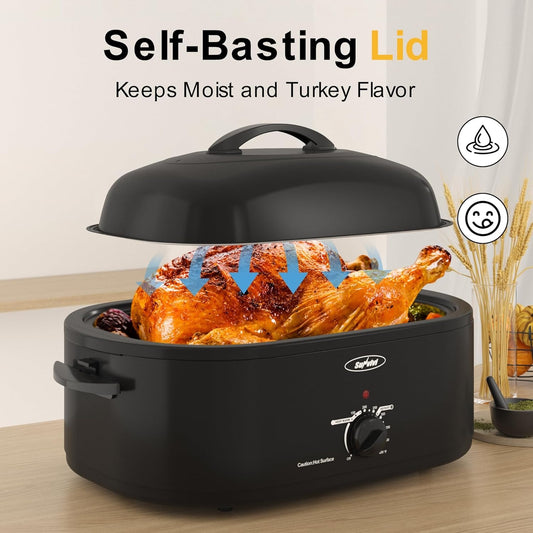 18 Quarts Roasting Oven, High-Capacity Countertop Rotisserie with Adjustable Temperature Control for Perfectly Cooked Chicken and Meats