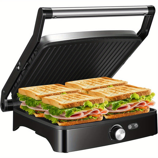 4-Slice OSTBA Panini Press Grill - Indoor Sandwich Maker with Adjustable Temperature