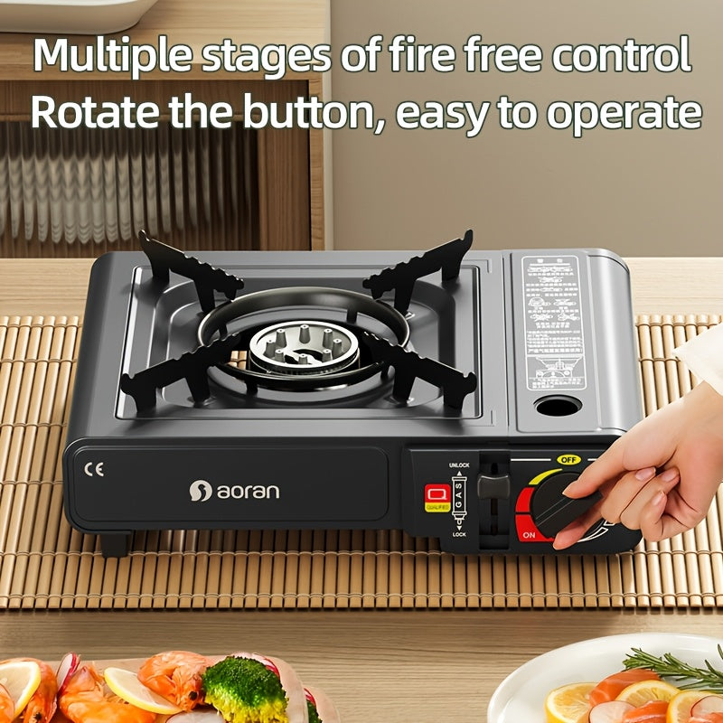 Aoran Portable Butane Stove – Indoor Tabletop Heater with Safety Lock & Piezo Ignition, Overpressure Protection