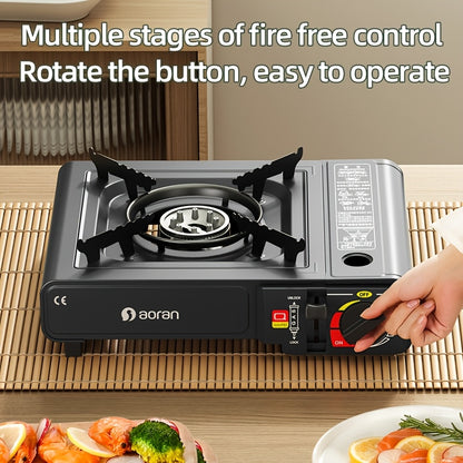 Aoran Portable Butane Stove – Indoor Tabletop Heater with Safety Lock & Piezo Ignition, Overpressure Protection