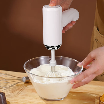 1pc HOTU Handheld Electric Eggbeater & Whisk - USB Rechargeable, Cordless, Portable, Lightweight, Easy-to-Use Hand Mixer for Baking Cakes, Cookies, Muffins - Ideal for Home Bakers & Professionals