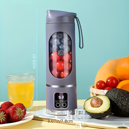 Compact USB-Rechargeable Portable Blender & Juicer - Easy Clean, Perfect for Smoothies, Shakes, and Fresh Fruit Drinks - 10.14oz to 16.91oz Capacity, with Digital Display, Stainless Steel Blade - Ideal for Home, Office, Travel, Mini Blender for Smoothies