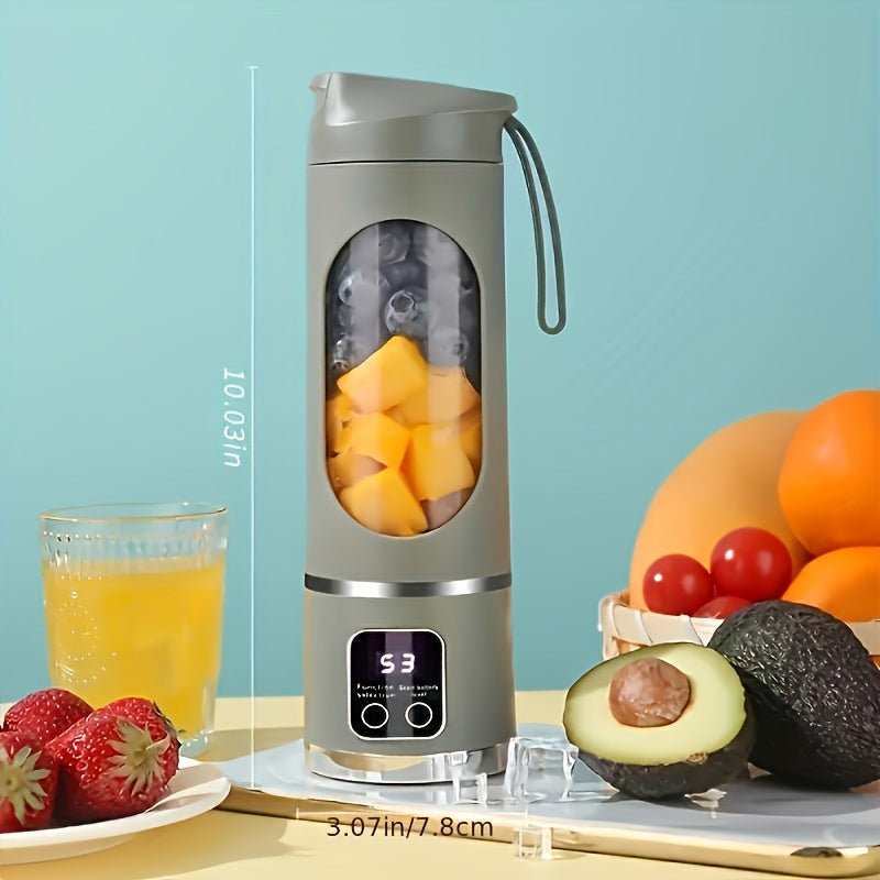 Compact USB-Rechargeable Portable Blender & Juicer - Easy Clean, Perfect for Smoothies, Shakes, and Fresh Fruit Drinks - 10.14oz to 16.91oz Capacity, with Digital Display, Stainless Steel Blade - Ideal for Home, Office, Travel, Mini Blender for Smoothies