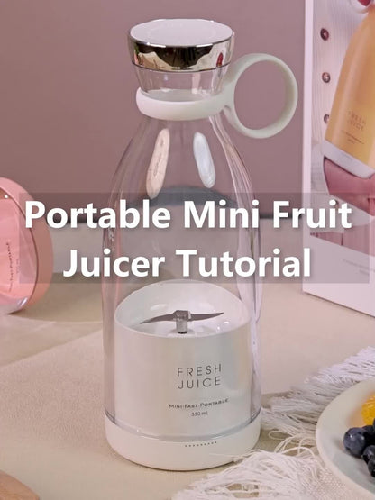 350ml Portable Electric Wireless Mini Fruit Blender Juicer - Perfect for On-the-Go!