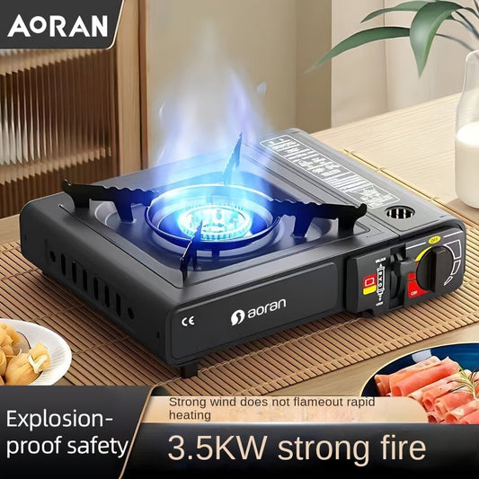 Aoran Portable Butane Stove – Indoor Tabletop Heater with Safety Lock & Piezo Ignition, Overpressure Protection