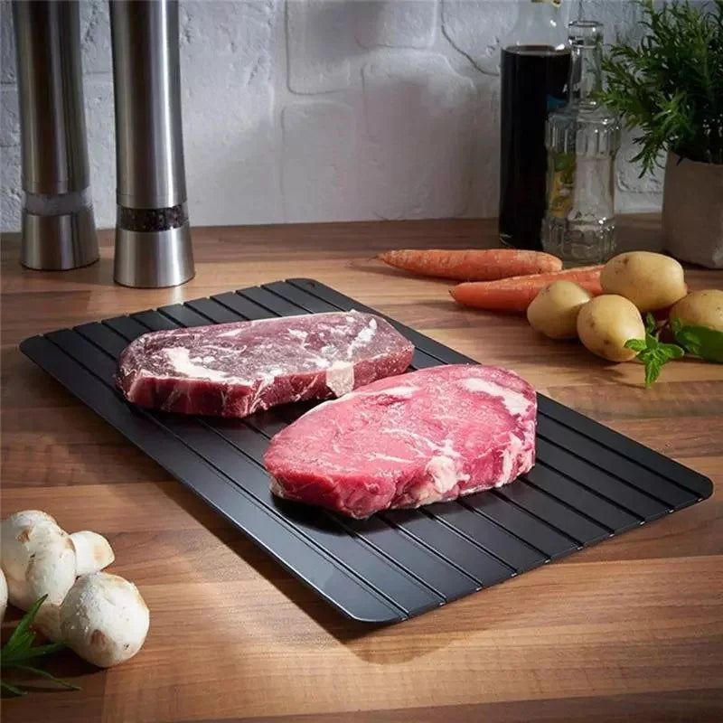 Aluminum Alloy Rapid Defrosting Tray – Effortless Quick-Thaw Board for Meat, Fish, & More | Fast, Safe, & Eco-Friendly Kitchen Essential