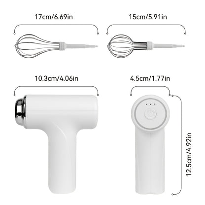 1pc HOTU Handheld Electric Eggbeater & Whisk - USB Rechargeable, Cordless, Portable, Lightweight, Easy-to-Use Hand Mixer for Baking Cakes, Cookies, Muffins - Ideal for Home Bakers & Professionals