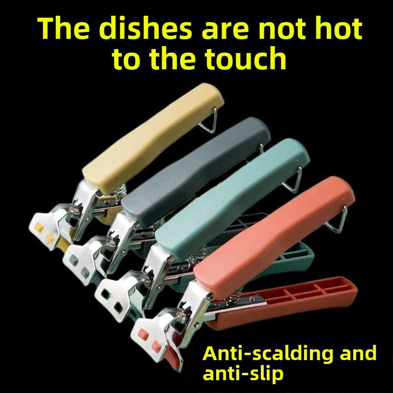 Stainless Steel Anti-Scald Bowl Tongs - Heat-Resistant Gripper Clips for Kitchen Use